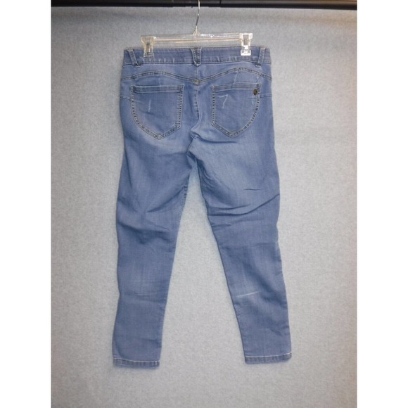 Ab solution Democracy jeans size 10 Cropped Light Blue Wash Low Rise - Picture 2 of 9